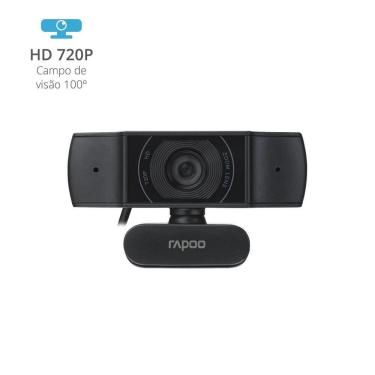 Imagem de Webcam Rapoo Hd 720P Black Com Auto Foco  Garantia 5Anos - C200