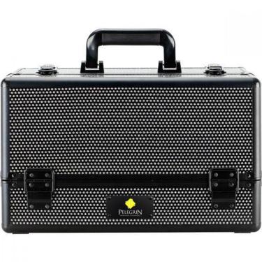 Imagem de Maleta Maquiagem Joias Manicure Alumínio ABS Pelegrin PEL-M1014 Preta Cristal