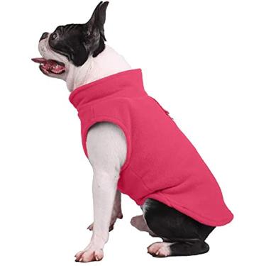 Imagem de Hunkie Suéter de lã elástico pulôver para cães, roupa quente de inverno para cães com colete de clima frio com listras reflexivas para cães pequenos, médios e grandes, A, G