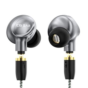 Imagem de KBEAR ORMOSIA Wired Buds Earbuds Earbuds Bass Ear fones de ouvido cancelando fones de ouvido com fios MMCX 1BA 1DD Driver sem microfone para PC Computador para músicos (cinza)