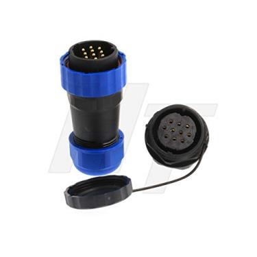 Imagem de HangTon HE29 tomada painel tomada energia industrial à prova d'água IP68 conector circular macho fêmea, 10 pin
