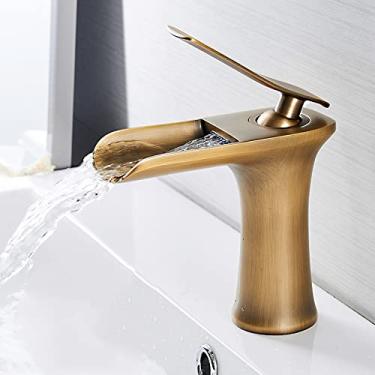 Imagem de Torneiras de bacia torneira de banheiro cachoeira de alça única misturador de bacia torneira de banho torneira antiga de bronze pia de água guindaste de prata, 13, china