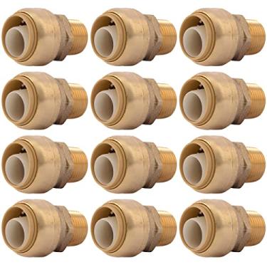 Imagem de SharkBite U138LF Adaptador Bullnose MNPT de 3/4" por 1/2" de polegada, pacote com 12