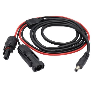 Imagem de zdyCGTime Adaptador solar macho e fêmea para DC 5,5 mm x 2,1 mm macho cabo de extensão de energia solar para painel solar e conector de gerador portátil para cabos adaptadores de conector de painel solar DC, 1,5 m 16 AWG.