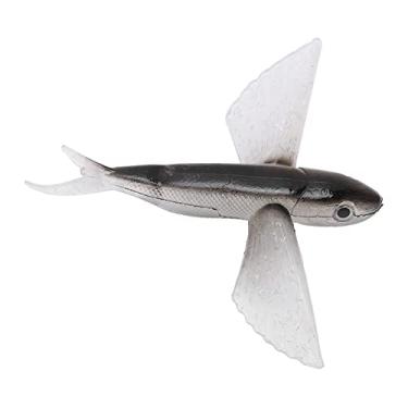 Imagem de Iscas de pesca, atraentes iscas brilhantes e macias para peixes voadores, compactas para água do mar