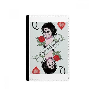 Imagem de Cartas de Baralho Q Ilustração Padrão Porta-Passaporte Notecase Burse Carteira Capa Cartão Bolsa, Multicolor