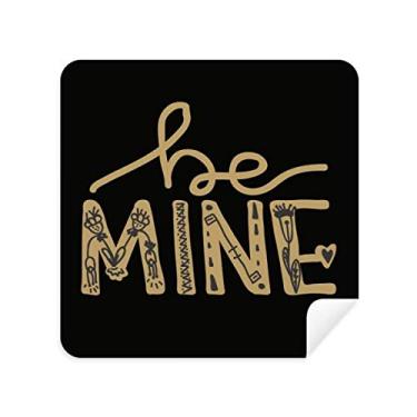 Imagem de DIYthinker Be Mine Gold Quote Pano de limpeza de escrita à mão Tecido de camurça 2 peças