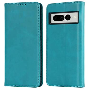 Imagem de YINGDAFENG Capa carteira para Google Pixel 7, capa flip de proteção magnética de couro PU com slots para cartão função de suporte e proteção da câmera à prova de choque TPU interno, azul2