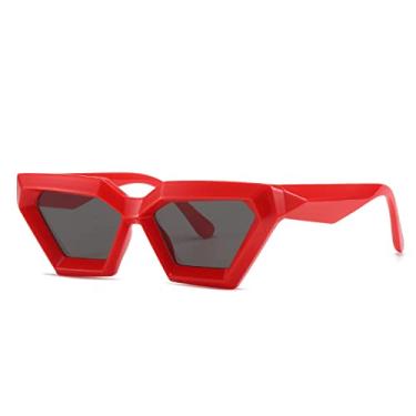 Imagem de Óculos de sol cat eye feminino óculos de sol de armação pequena feminino feminino tons únicos UV400 Lentes De Sol Mujer,C8 vermelho cinza,tamanho único