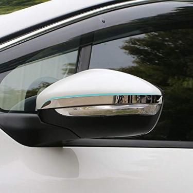 Imagem de JIERS Para Peugeot 2008 208 2014-2017, tiras de espelho retrovisor de carro de aço inoxidável 2 peças