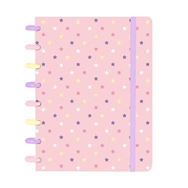 Imagem de Caderno Disco IsCool Inteligente A5 Candy Estrelas Rosa