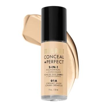 Imagem de (Creamy Nude) - Milani Conceal + Perfect 2-in-1 Foundation + Concealer - Creamy Nude (30ml) Cruelty-Free Liquid Foundation - Cover Under-Eye Circles, Blemishes & Skin Discoloration for a Flawless Complexion