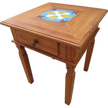 Imagem de Mesa de Canto Rústica Elis em Madeira de Demolição - Cód 2377