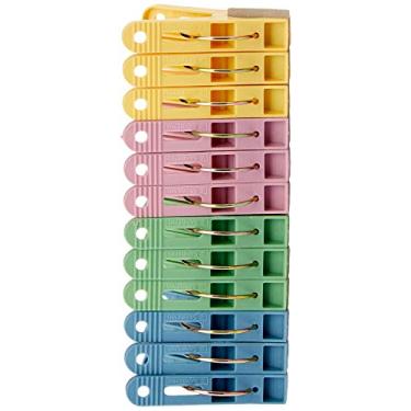 Imagem de Sanremo Pregador de Roupas Plástico Livre de BPA,Rosa, Roxo, Azul e Amarelo, Pacote com 12 Unidades
