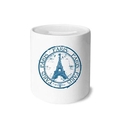 Imagem de DIYthinker Paris França Torre Eiffel Clássica Country City Caixa Dinheiro Caixa de Cerâmica Porta-Moedas Presente