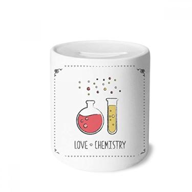 Imagem de DIYthinker Cantil redondo de teste de química caixa para dinheiro caixa de cerâmica porta-moedas presente de cofrinho