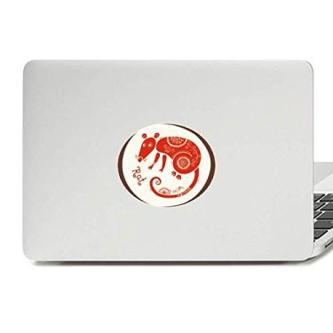 Imagem de Ano de rato, animal, chinês, zodíaco, vermelho, vinil, emblema, adesivo, notebook, decalque