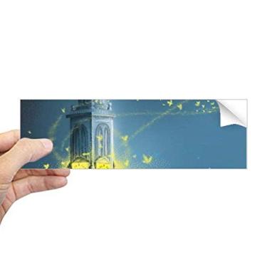 Imagem de DIYthinker Adesivo retangular para para-choque silencioso Night Lighthouse Fuying Painting Notebook Janela Decalque