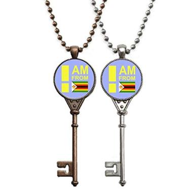 Imagem de OFFbb-USA I Am from Zimbabwe Art Deco Presente Fashion Chaveiro Pingente Joias Decoração de Casal