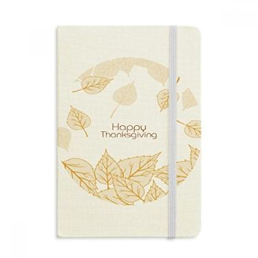 Imagem de Caderno com estampa de folhas de Dia de Ação de Graças em tecido oficial capa dura diário clássico