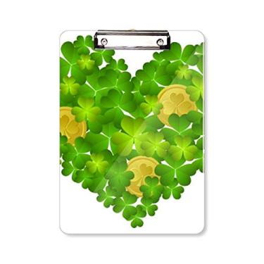 Imagem de Clover Heart Ireland St.Patrick's Day Prancheta pasta para escrever placa de apoio A4