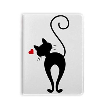 Imagem de Diário de capa macia para caderno de gatos em forma de coração