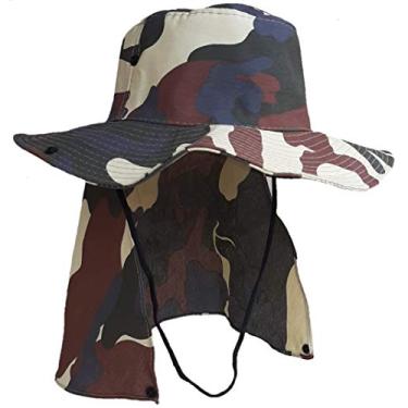 Imagem de Chapéu Australiano Com Proteção De Pescoço Bege Camuflado Poliéster
