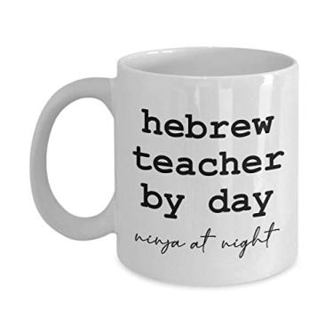 Imagem de Caneca de professor hebraico - Presentes de professor de hebraico - Caneca de café de 325 ml