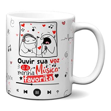 Imagem de Caneca Flork Fofos Ouvir Sua Voz É Minha Música Favorita (Branca)