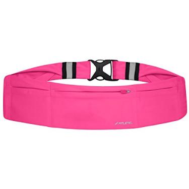 Imagem de Fitletic Cinto de corrida e fitness com bolso triplo para homens e mulheres. Bolsa para celular, armazenamento para lanches, chaves, identidade. Tamanho pequeno, médio, grande