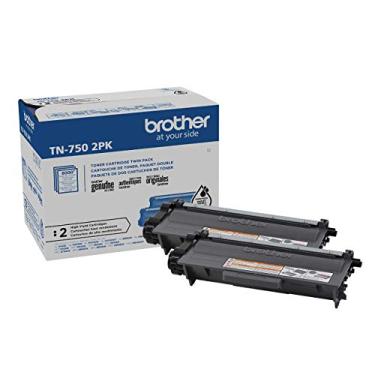 Imagem de Brother Cartucho de toner preto genuíno de alto rendimento pacote duplo TN750 2PK (TN7502PK)