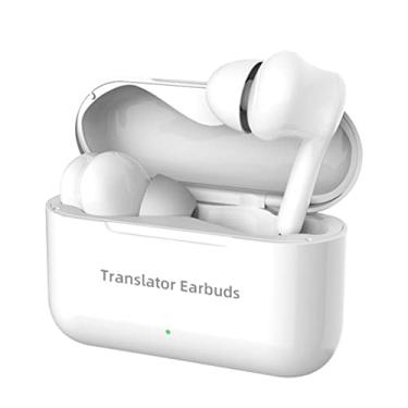 Imagem de CIADAZ Fones de ouvido sem fio BT Headphones Translator Earbuds com microfones Suporte para estojo de carregamento Tradução em tempo real em 71 idiomas 56 sotaques online para aprendizagem Comunicação