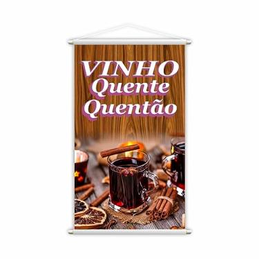 Imagem de Banner Vinho Quente Quentão Bebidas Xícaras 60x40cm