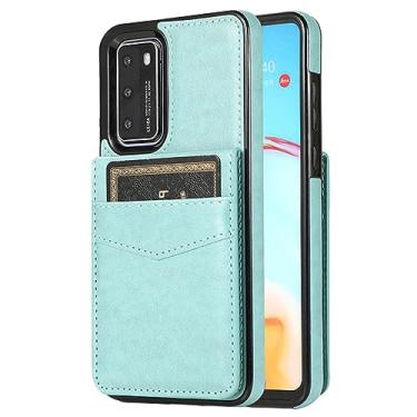 Imagem de Capa de couro flip para huawei p40 p30 mate 40 30 20 pro plus lite carteira cartão forte proteção magnética proteção bolsas de telefone capa, verde, para huawei p30 pro