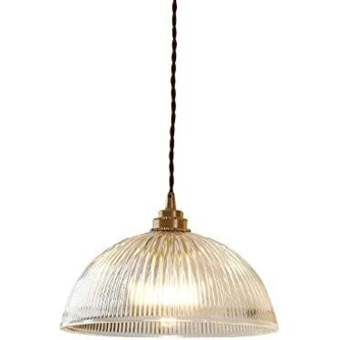 Imagem de Lâmpada Suspensa De Metal De Cabeça Única Com Fonte De Luz E27, Acessórios De Iluminação De Teto Criativos Tipo Tampa De Pote, Lustres Simples E Modernos, Luminária Pendente De Vidro Estilo Retrô,