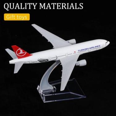 Imagem de Avião De Brinquedo Coleção Miniatura Metal Turkish Airlines Em Metal -