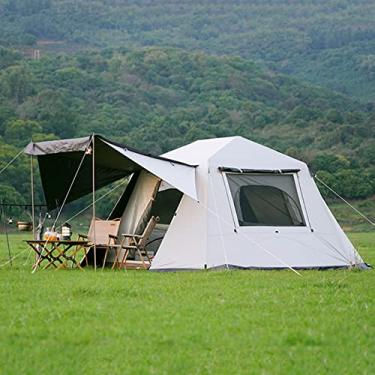Imagem de Barraca de acampamento, barraca de acampamento familiar, barraca pop-up para 4 pessoas Tenda de cúpula familiar à prova d'água à prova de vento com claraboias de telhado, barracas externas de