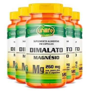 Imagem de Kit 5 Magnésio Dimalato Unilife 120 Cápsulas