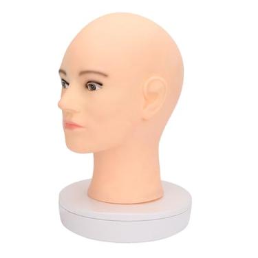 Imagem de shamjina Cabeça de exibição de peruca, modelo de cabelo masculino, cabeça de manequim careca para colar, joias, óculos, perucas, exibição de estilo, estilo a