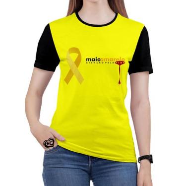 Imagem de Camiseta Maio Amarelo Feminina Blusa - Alemark