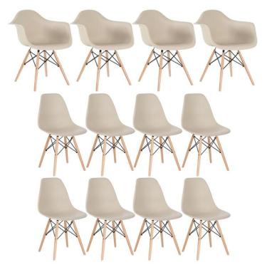 Imagem de Conjunto 4 X Cadeiras Eames Daw Com Braços + 8 Cadeiras Eiffe