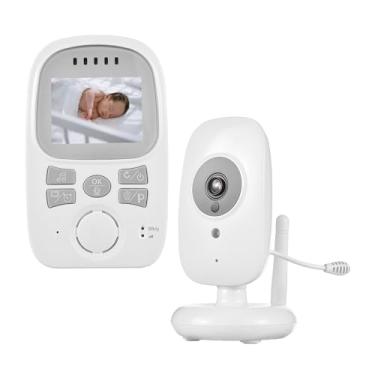 Imagem de CIADAZ Monitor de vídeo de 2,4 polegadas com câmera LCD de ângulo total Comunicação bidirecional Display de temperatura Visão noturna Bateria recarregável Conjunto de monitor sem fio