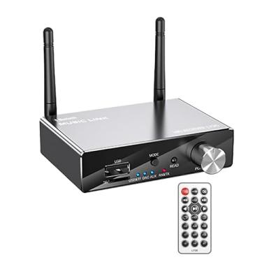 Imagem de ZEZEFUFU Adaptador de áudio Bluetooth 6 em 1 DAC Bluetooth 5.3, receptor de 3,5 mm, porta auxiliar para estéreo doméstico