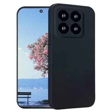 Imagem de Yarxiawin Capa para Xiaomi 14 Pro à prova de choque rosa Xiaomi 14 Pro capa de telefone estética fina rígida capa protetora para mulheres homens capa com sensação de toque delicado final (preto)