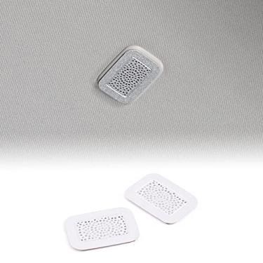 Imagem de Aunginsy 2 peças de capa de rede para alto-falante de teto de carro compatível com Toyot@ Tundra 2022-2023 de liga de alumínio para carro, adesivo de áudio para carro, acessórios de proteção interna