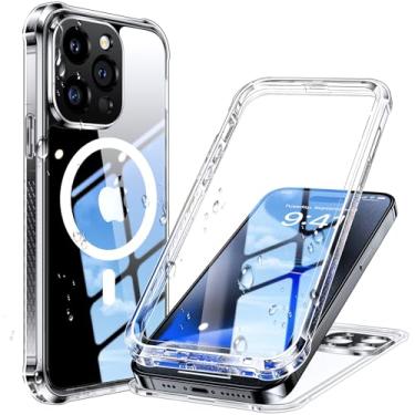 Imagem de Humixx Capa magnética para iPhone 15ProMax, à prova d'água, com lentes integradas e película [à prova de choque de corpo inteiro] [3,5 m à prova de quedas militares] [IP68 subaquática] Capa para Galaxy S23 Ultra 5G 6,7" - transparente