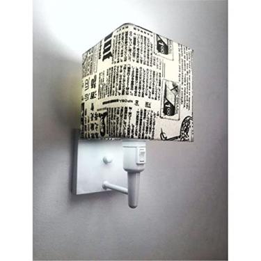 Imagem de Arandela Quadrada com Inter Liga e Cúpula Tecido, Vivare Iluminação, Arandela Parede2019 BRNY, Branco, Pequeno