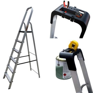 Imagem de Escada Doméstica 6 Degraus em Alumínio Botafogo PRO ESC0026