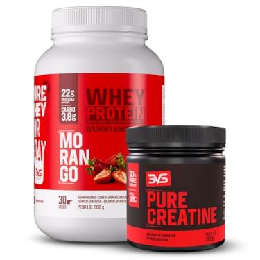 Imagem de 3VS Nutrition Combo Creatina Pura 300g + Whey Protein 100% 900g Sabor Morango