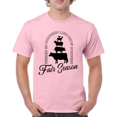 Imagem de Camiseta Fair Season There is No Business Like Show Business Agriculture Country Farm Life Farmer Pride Camiseta masculina, Rosa claro, P